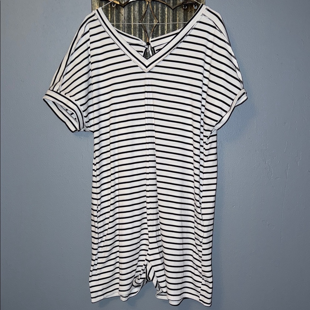 Striped V-Neck Women's romper